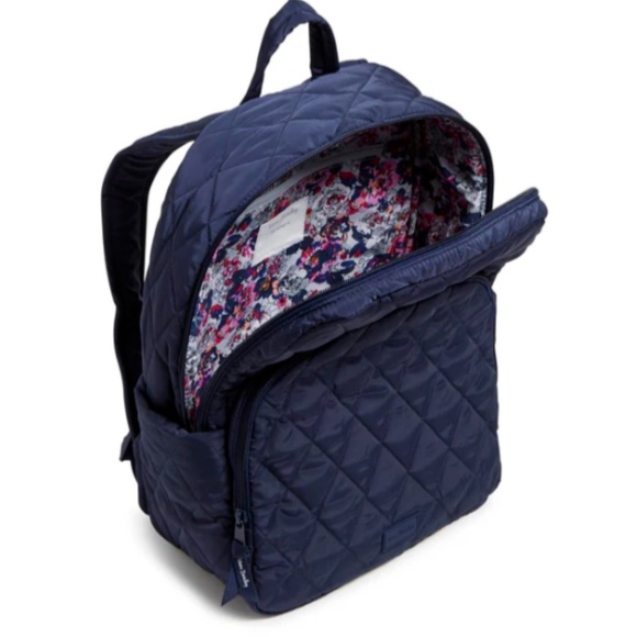 New Vera Bradley Ultralight Medium quilted Backpack in scroll navy - Picture 4 of 5